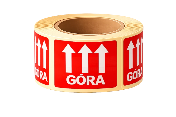 Etykieta z nadrukiem GÓRA.png