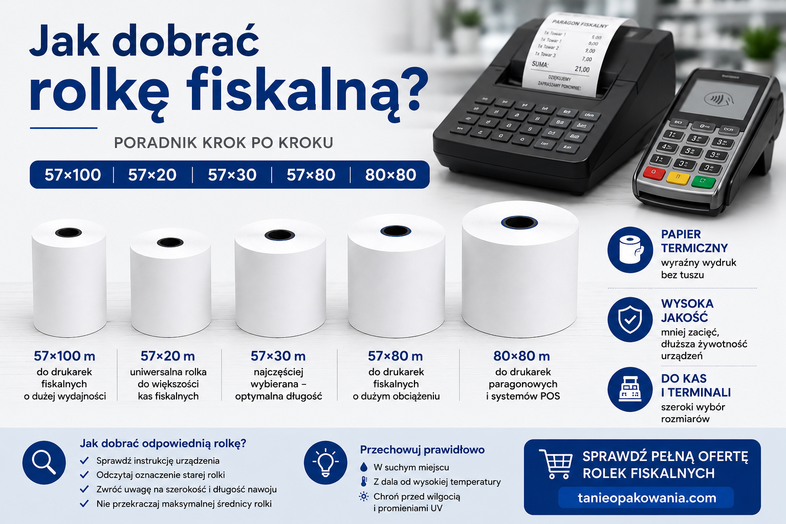 Jak dobrać rolkę fiskalną do kasy i terminala płatniczego? Kompletny poradnik